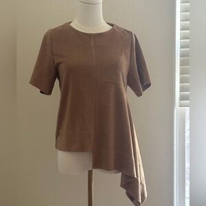 Gracia Asymmetrical Tan Women's Blouse